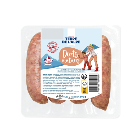 TERRE DE L'ALPE Diots de Savoie Nature - 4x85g TERRE DE L'ALPE Diots de Savoie Nature - 4x85g