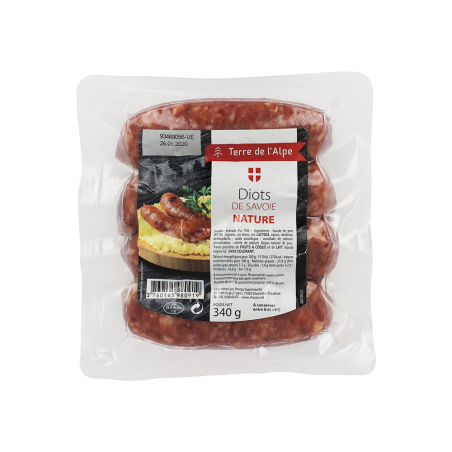 Diots de Savoie Nature Le paquet de 4x85g TERRE DE L'ALPE Diots de Savoie Nature Le paquet de 4x85g TERRE DE L'ALPE